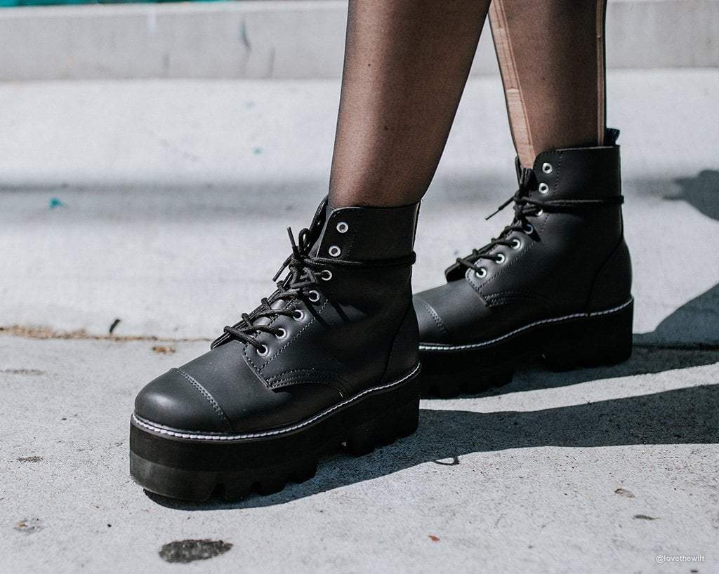 A9670 Black 7-Eye Dino Lug Sole Boot Black T.U.K. Shoes