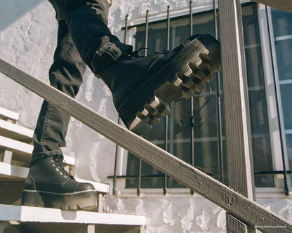 A9670 Black 7-Eye Dino Lug Sole Boot Black T.U.K. Shoes