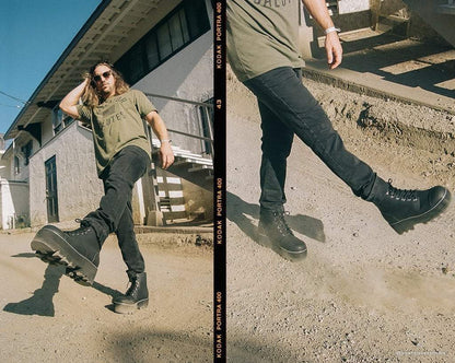 A9670 Black 7-Eye Dino Lug Sole Boot Black T.U.K. Shoes
